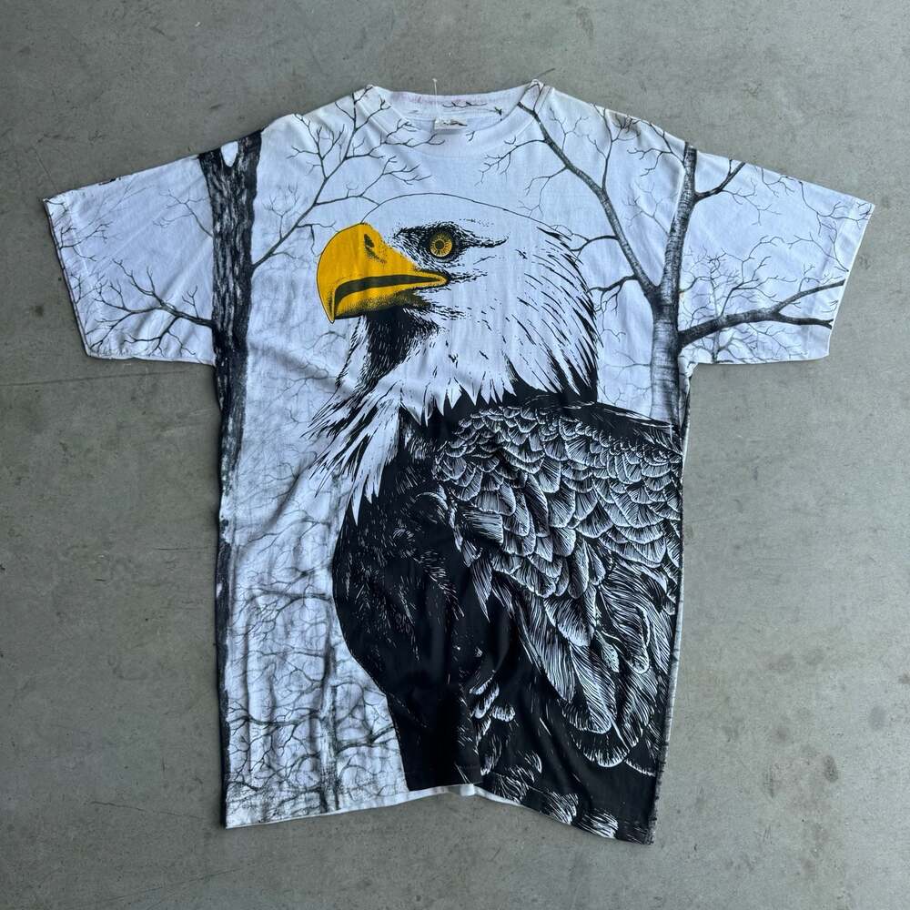 Vintage 90s Bald Eagle Nature AOP Graphic T-Shirt